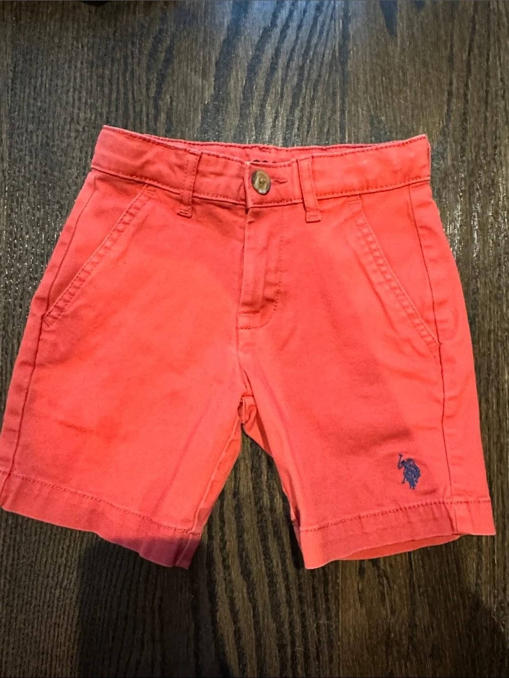 Ralph Lauren Kids Coral-Red Twill Shorts